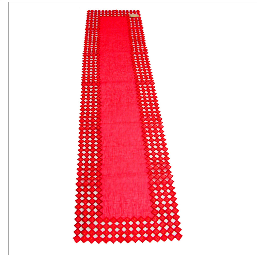 NWT Las Estrellas Red Cut WorkTable Runner 16x72 inches